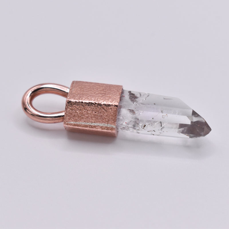 Handmade Brandberg Hammered Copper Crystal Pendant