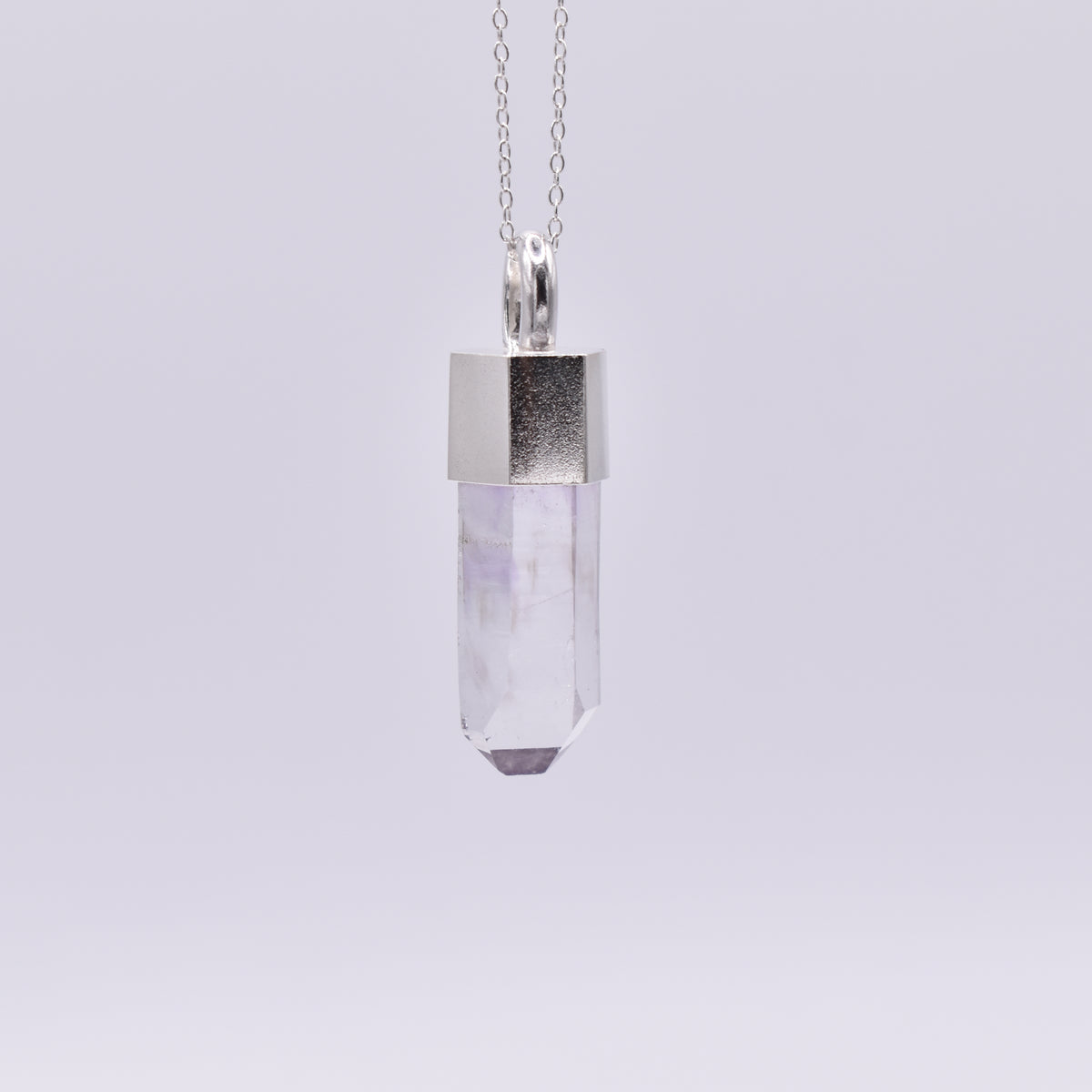 Handmade Brandberg Quartz Sterling Silver Crystal Pendant