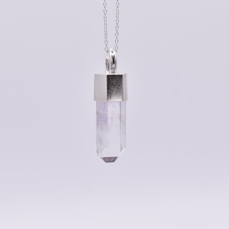 Handmade Brandberg Quartz Sterling Silver Crystal Pendant