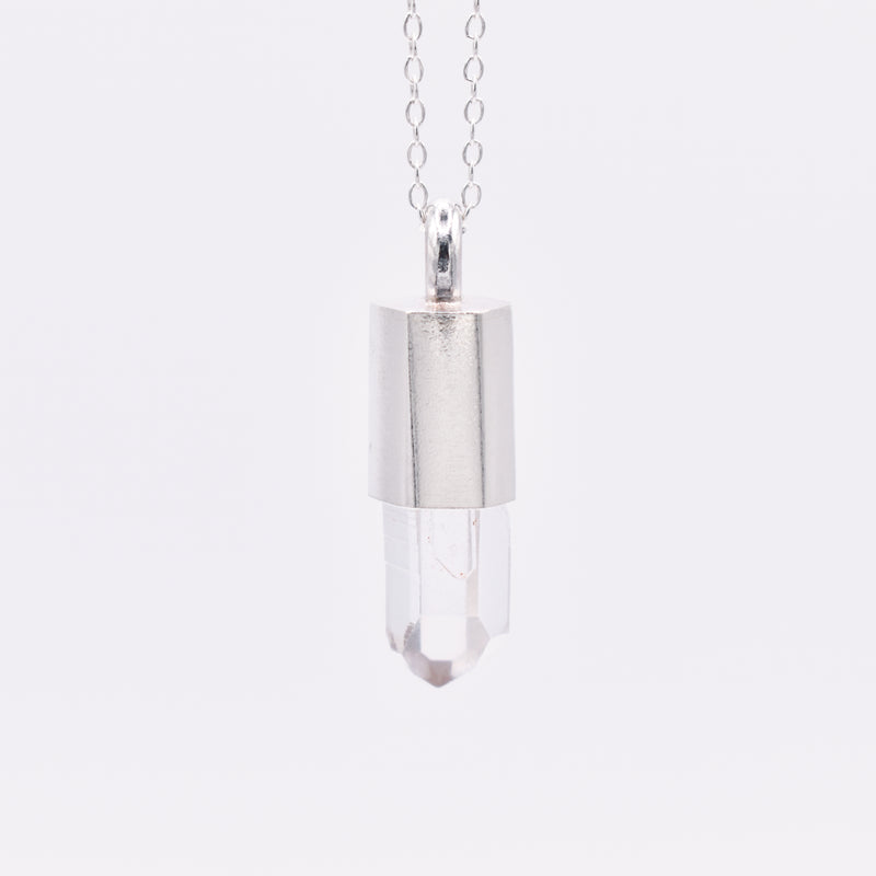 Handmade Brandberg Quartz Sterling Silver Pendant