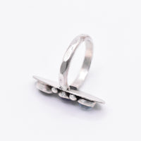 Tanzanite, Green Tourmaline and Blue Topaz Sterling Ring Handmade