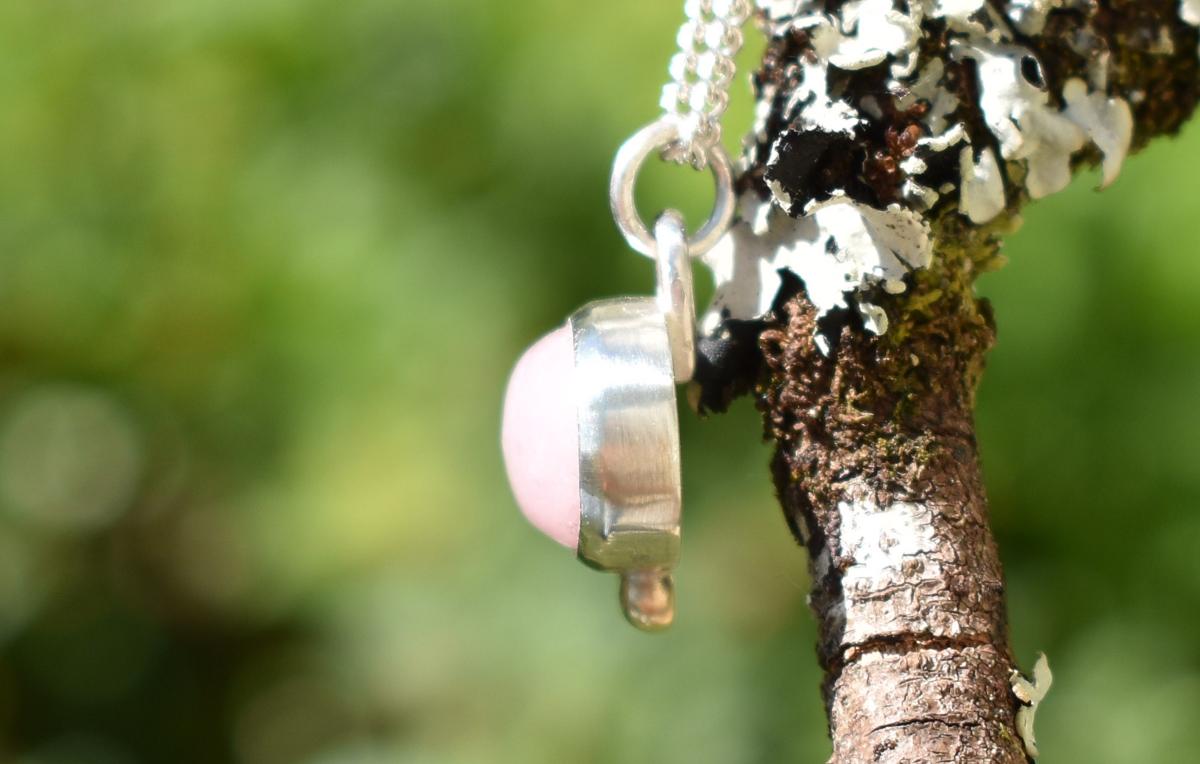 Handmade Morganite Silver & Gold Pendant