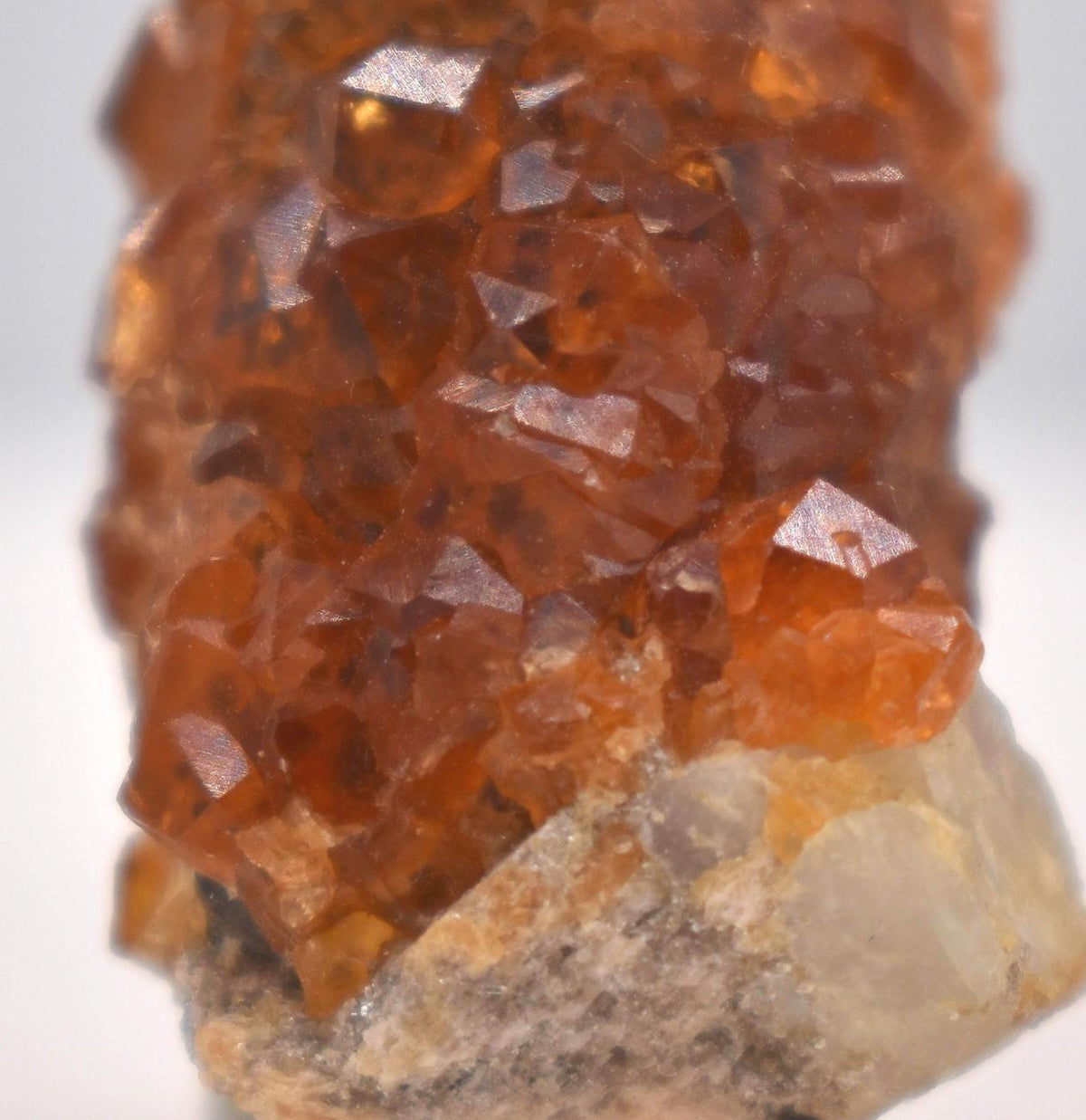 Orange Garnets on Self-Healed Smoky Quartz