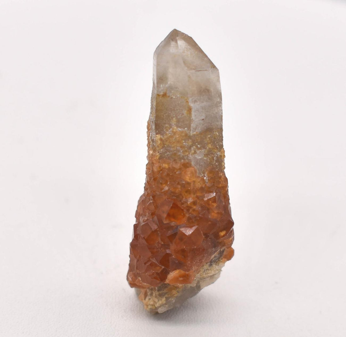 Orange Garnets on Smoky Quartz