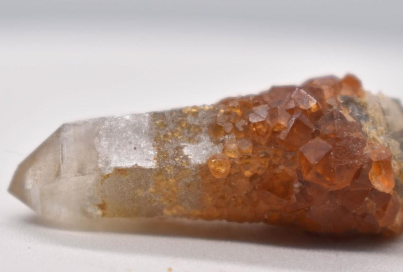 Orange Garnets on Smoky Quartz