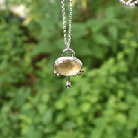 Handmade Citrine & Mahenge Pink Spinel Silver & Gold Pendant