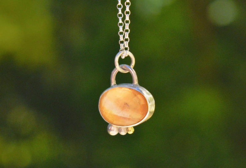 Handmade Citrine Silver & Gold Pendant