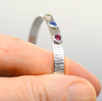 Gemstone Sterling Silver Bangle
