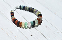 Natural Gemstone Silver Bracelet
