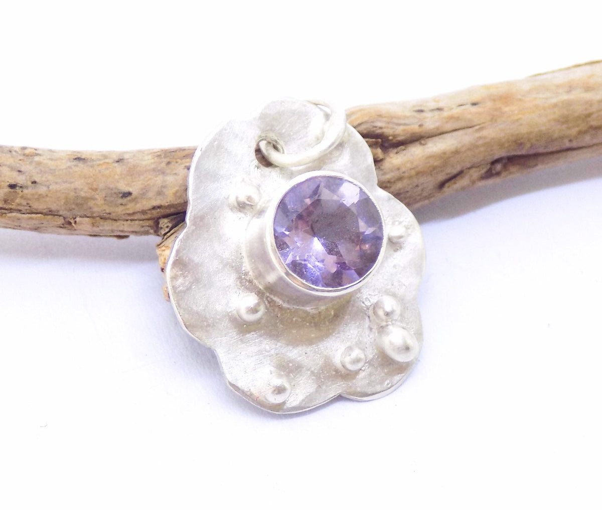 Handmade Amethyst Sterling Silver Pendant