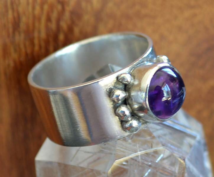Handmade Amethyst Silver Ring