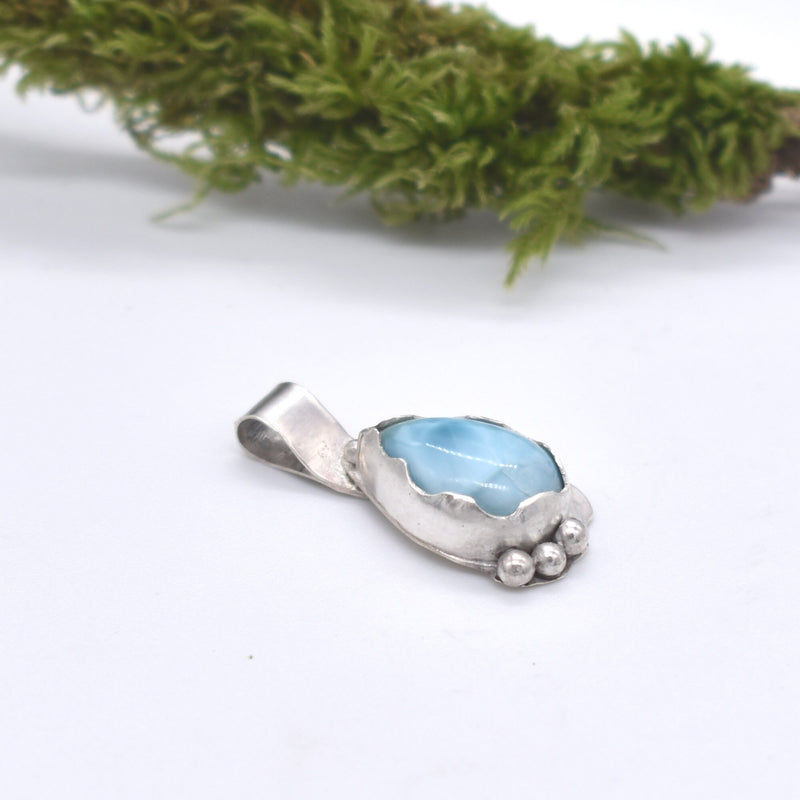 Handmade Larimar Sterling Silver Pendant