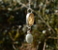 Citrine & Jade Sterling Silver Handmade Pendant