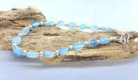Natural Blue Zircon Silver Bracelet