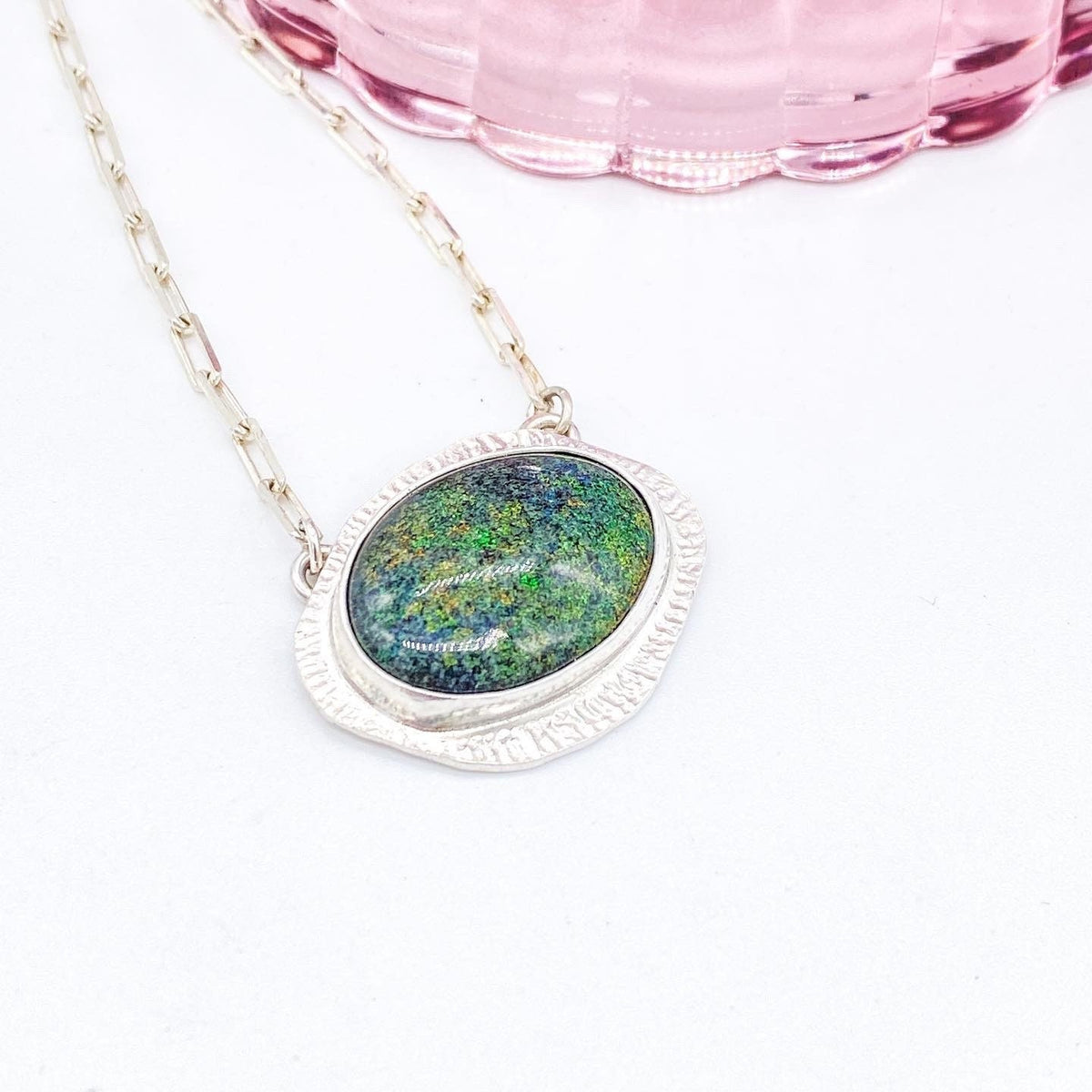 Handmade Opal Sterling Silver Necklace