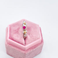Pink Tourmaline Sterling Silver & Gold Ring: Unique Handmade Natural Gemstone Jewellery