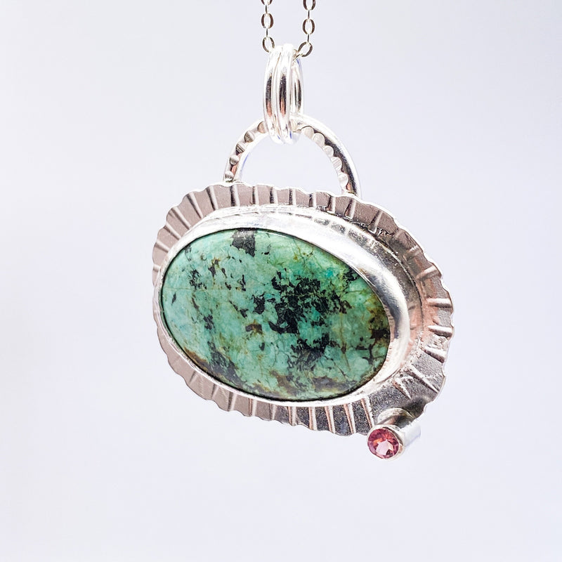 Handmade Tibetan Turquoise Sterling Silver Pendant