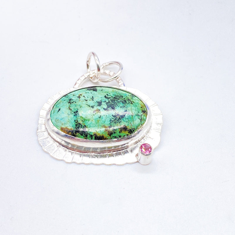 Handmade Tibetan Turquoise Sterling Silver Pendant