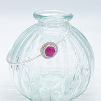 Sterling Silver Pink Sapphire Bangle