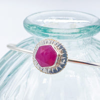Sterling Silver Pink Sapphire Bangle