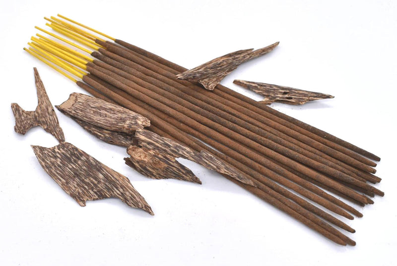 Organic Agarwood & Saffron Incense Sticks - Double Strength Temple Grade