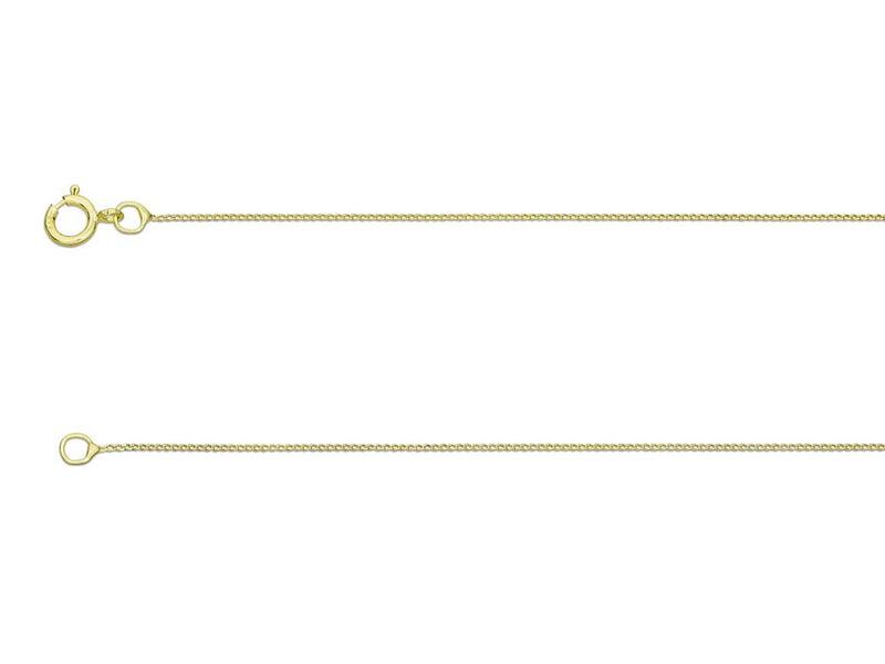 9ct Yellow Gold Diamond Cut Curb Chain