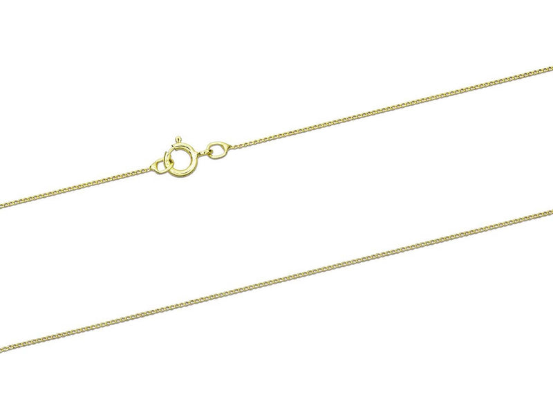 9ct Yellow Gold Diamond Cut Curb Chain