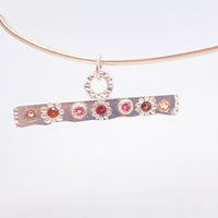 Natural Zircon, Garnet and Tourmaline Gemstone Silver Pendant