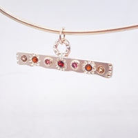 Natural Zircon, Garnet and Tourmaline Gemstone Silver Pendant