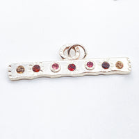 Natural Zircon, Garnet and Tourmaline Gemstone Silver Pendant