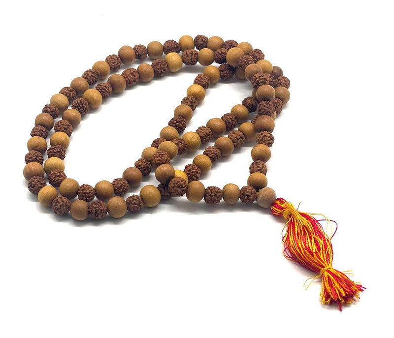 Natural Rudraksha & Sandalwood Mala