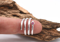 Pink Tourmaline Sterling Silver Ring