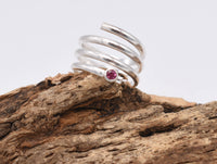 Pink Tourmaline Sterling Silver Ring