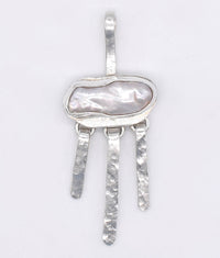 Handmade Biwa Pearl Sterling Silver Pendant