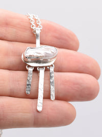 Handmade Biwa Pearl Sterling Silver Pendant