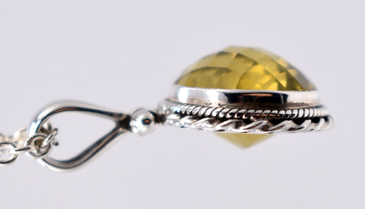 Natural Citrine Sterling Silver Handmade Pendant
