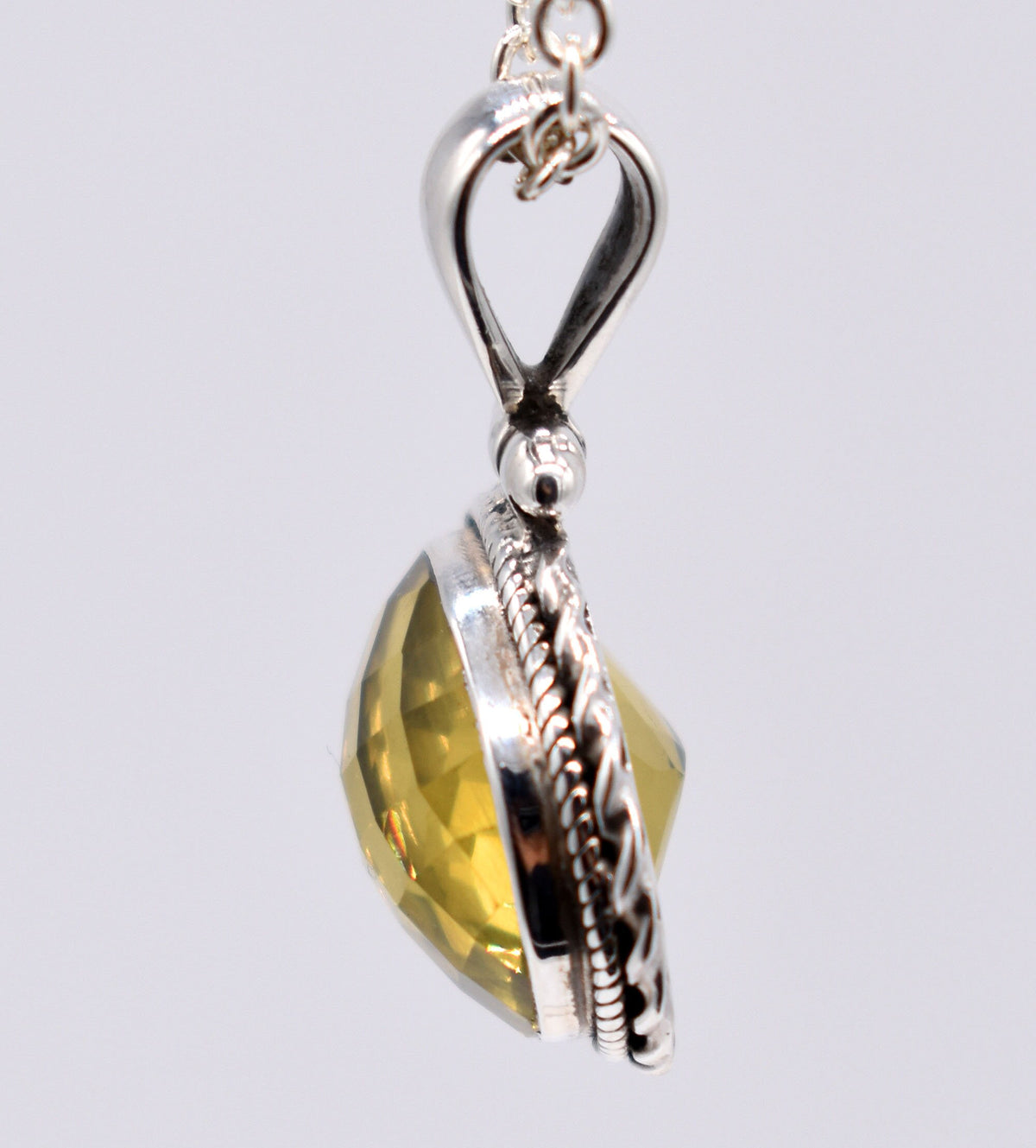 Natural Citrine Sterling Silver Handmade Pendant