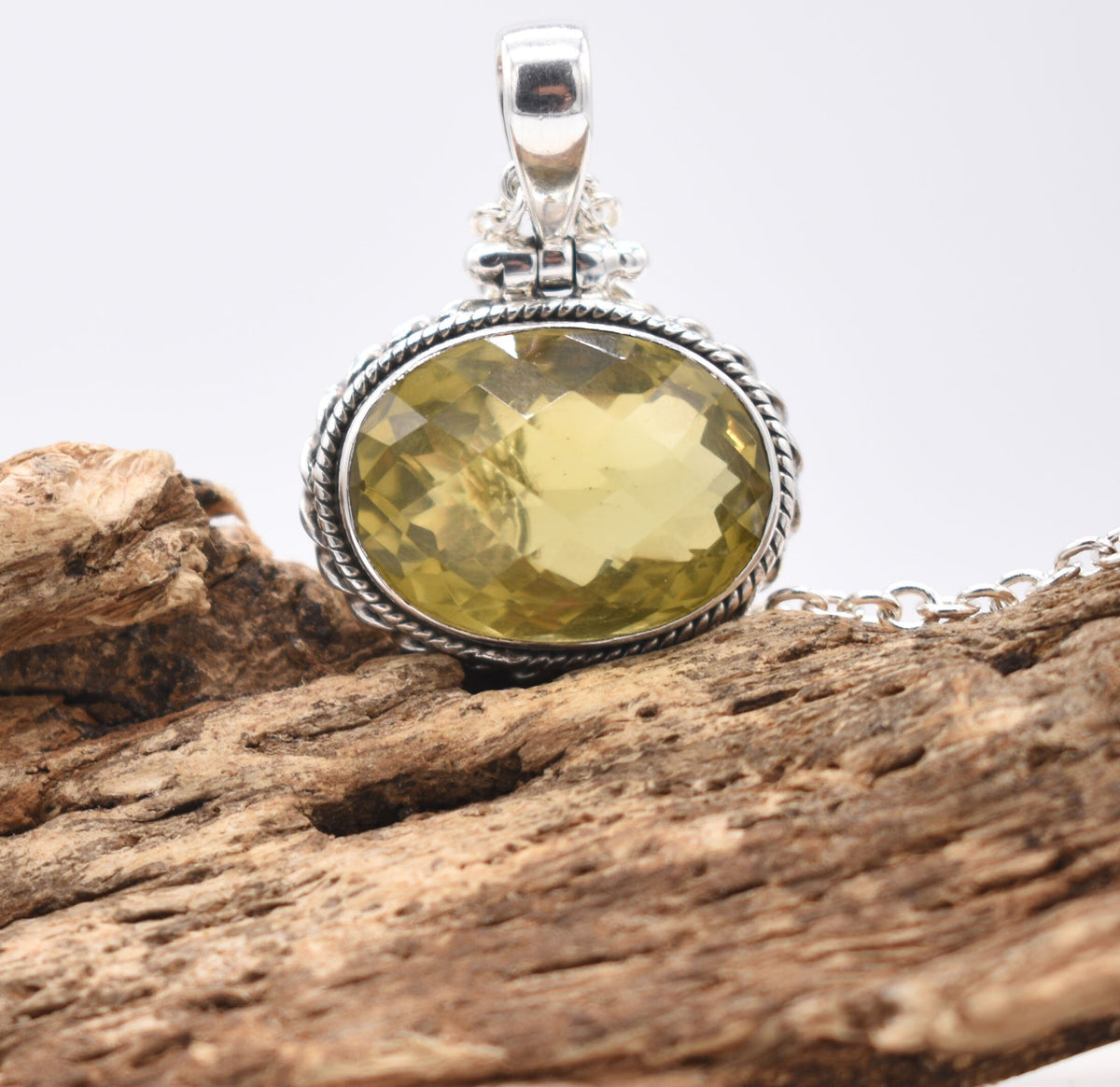 Natural Citrine Sterling Silver Handmade Pendant