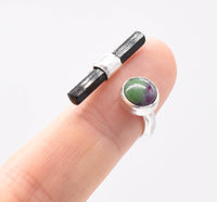 Ruby Zoisite & Black Tourmaline Open Ring
