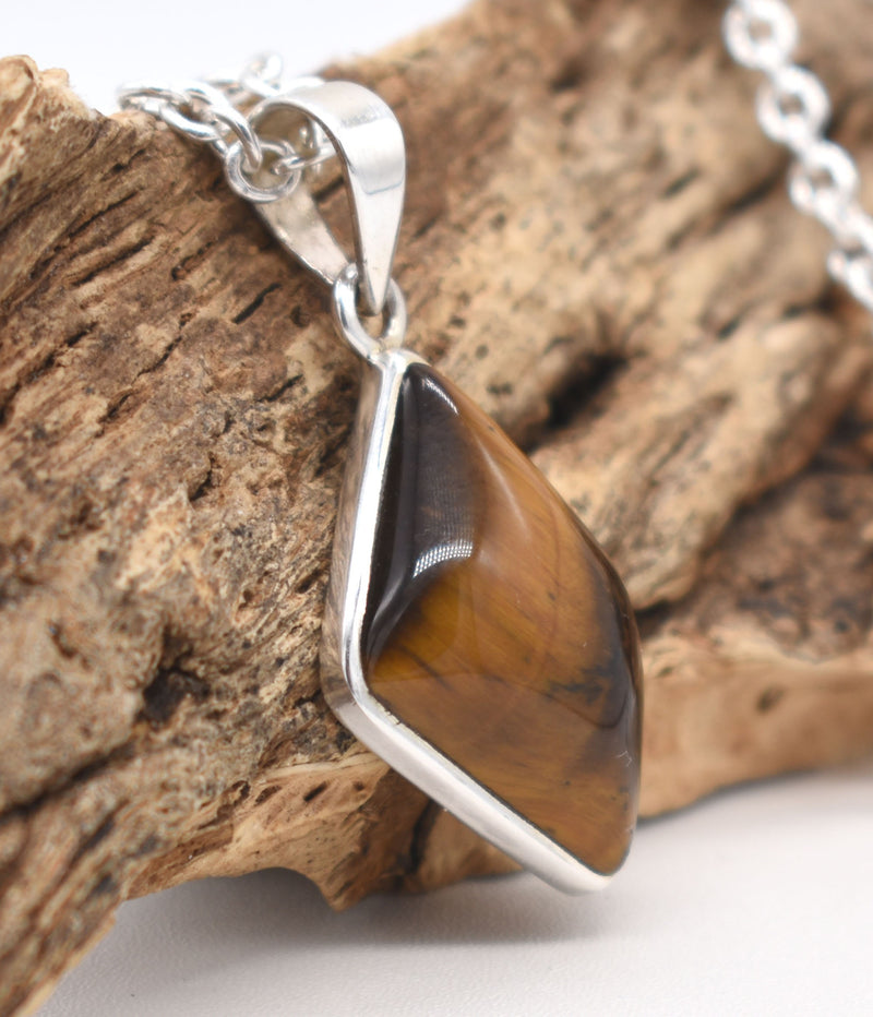 Tigers Eye Silver Pendant