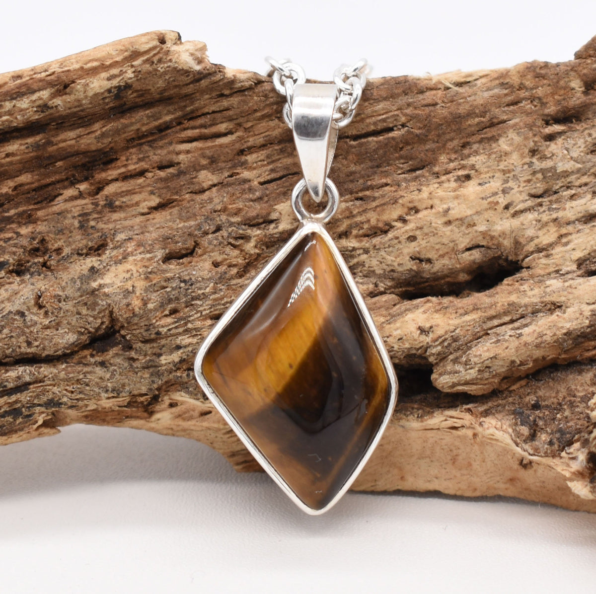 Tigers Eye Silver Pendant