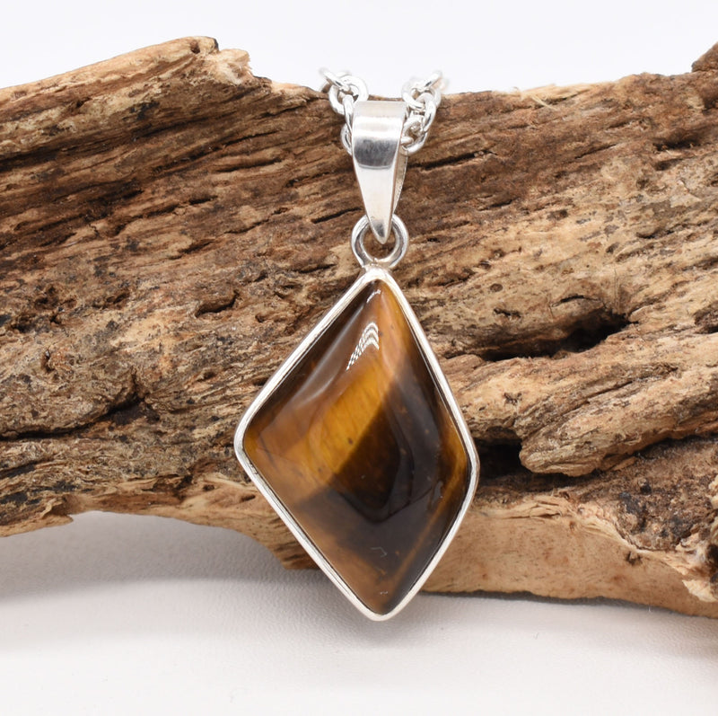 Tigers Eye Silver Pendant