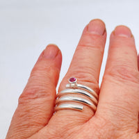 Pink Tourmaline Sterling Silver Ring