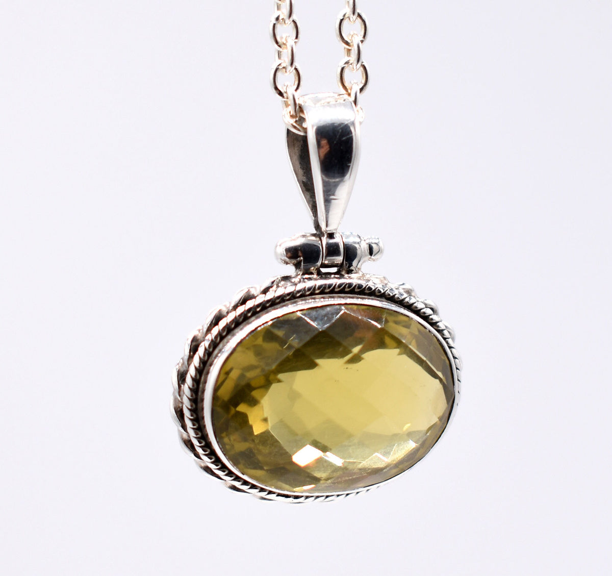 Natural Citrine Sterling Silver Handmade Pendant