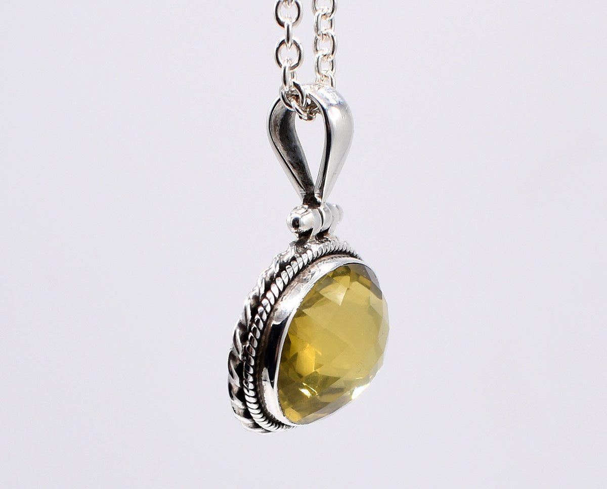 Natural Citrine Sterling Silver Handmade Pendant