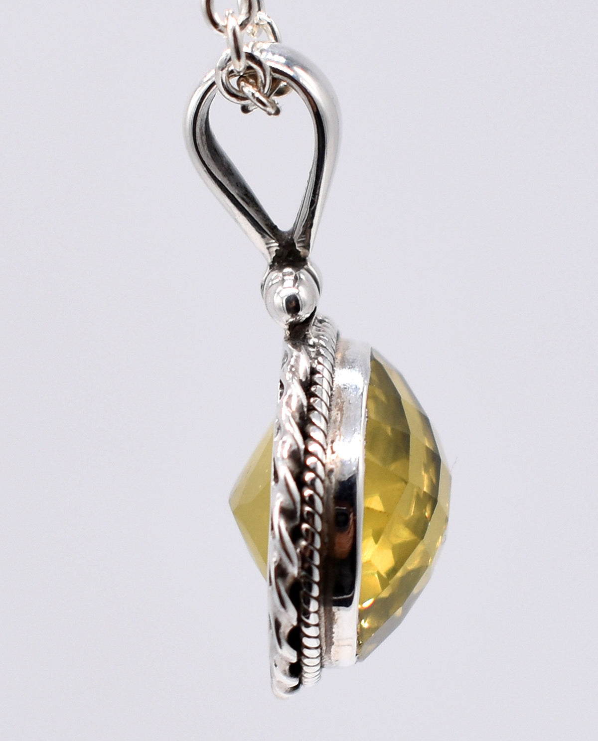 Natural Citrine Sterling Silver Handmade Pendant