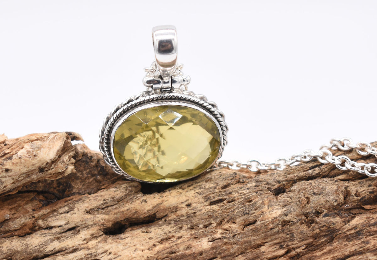 Natural Citrine Sterling Silver Handmade Pendant