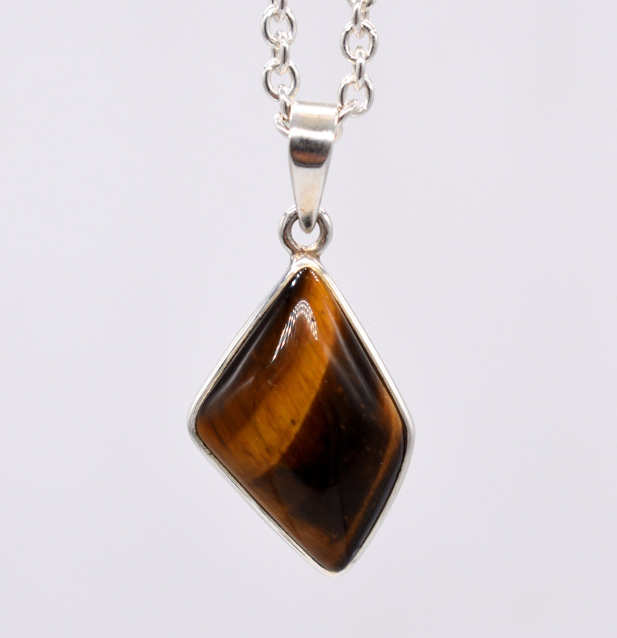 Tigers Eye Silver Pendant