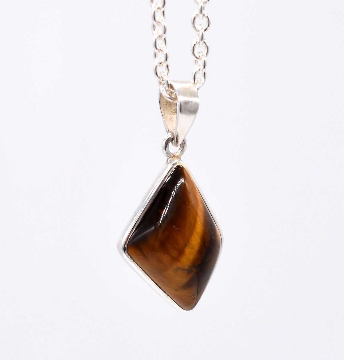 Tigers Eye Silver Pendant