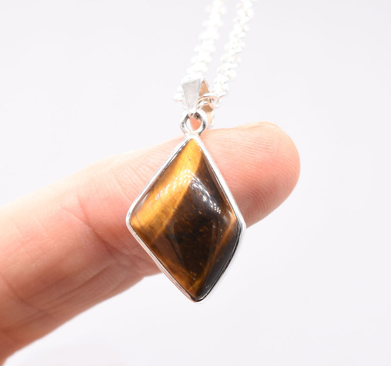 Tigers Eye Silver Pendant